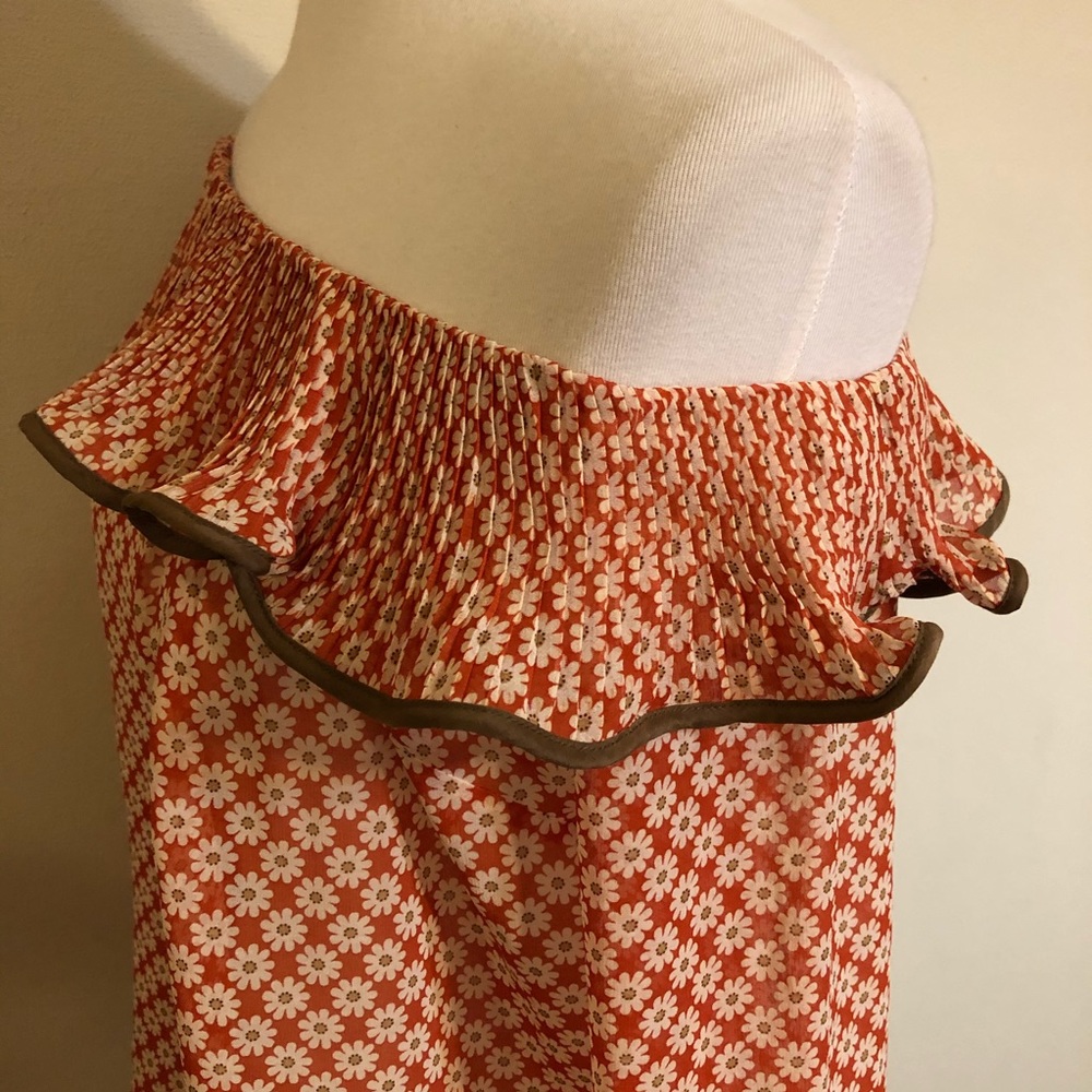 A’reve Anthropologie Red Off Shoulder Floral Top - Picture 10 of 11